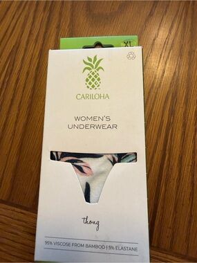 Cariloha Women's Green Floral Thong - Bamboo Viscose